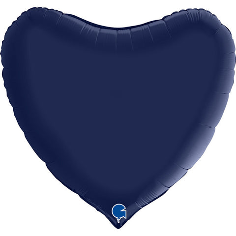 Giant Satin Navy Blue Heart Balloon