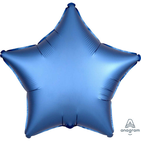 Satin Azure Blue Star Balloon