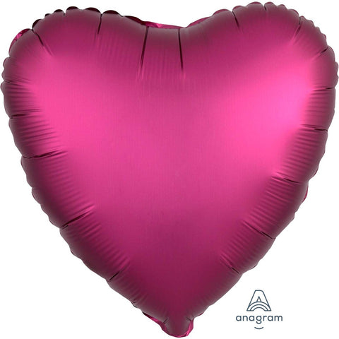 Pomegranate Pink Satin Heart Balloon