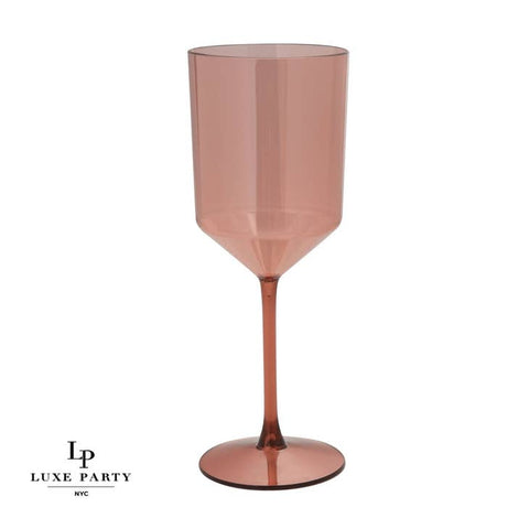 Round Upscale Rose Gold Plastic Wine Cups (4 pack)