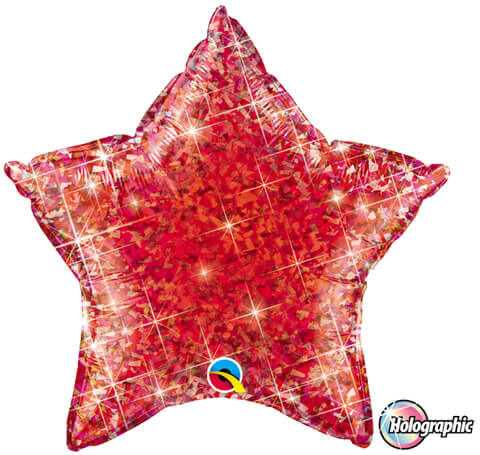 Glitter Red Star Balloon