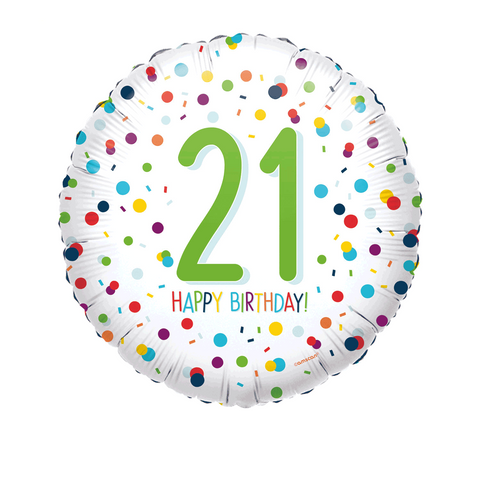 21st Happy Birthday Foil Balloon