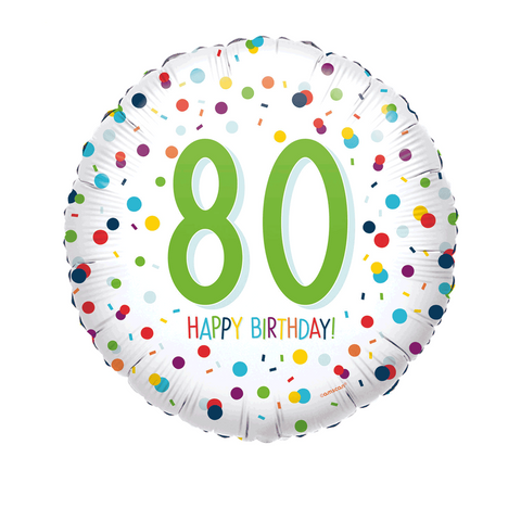 80th Happy Birthday Foil Balloon