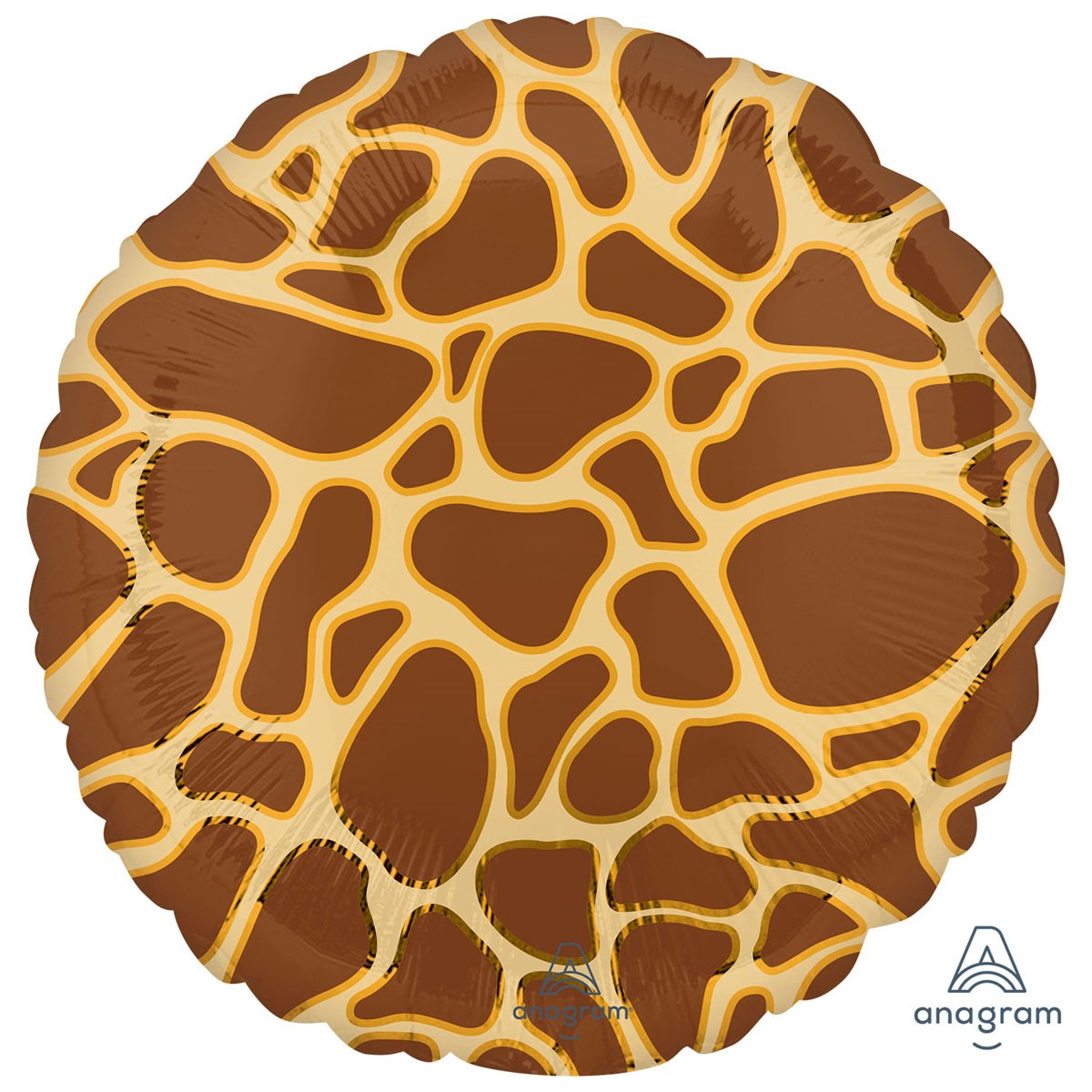 Giraffe Print Round Foil Balloon