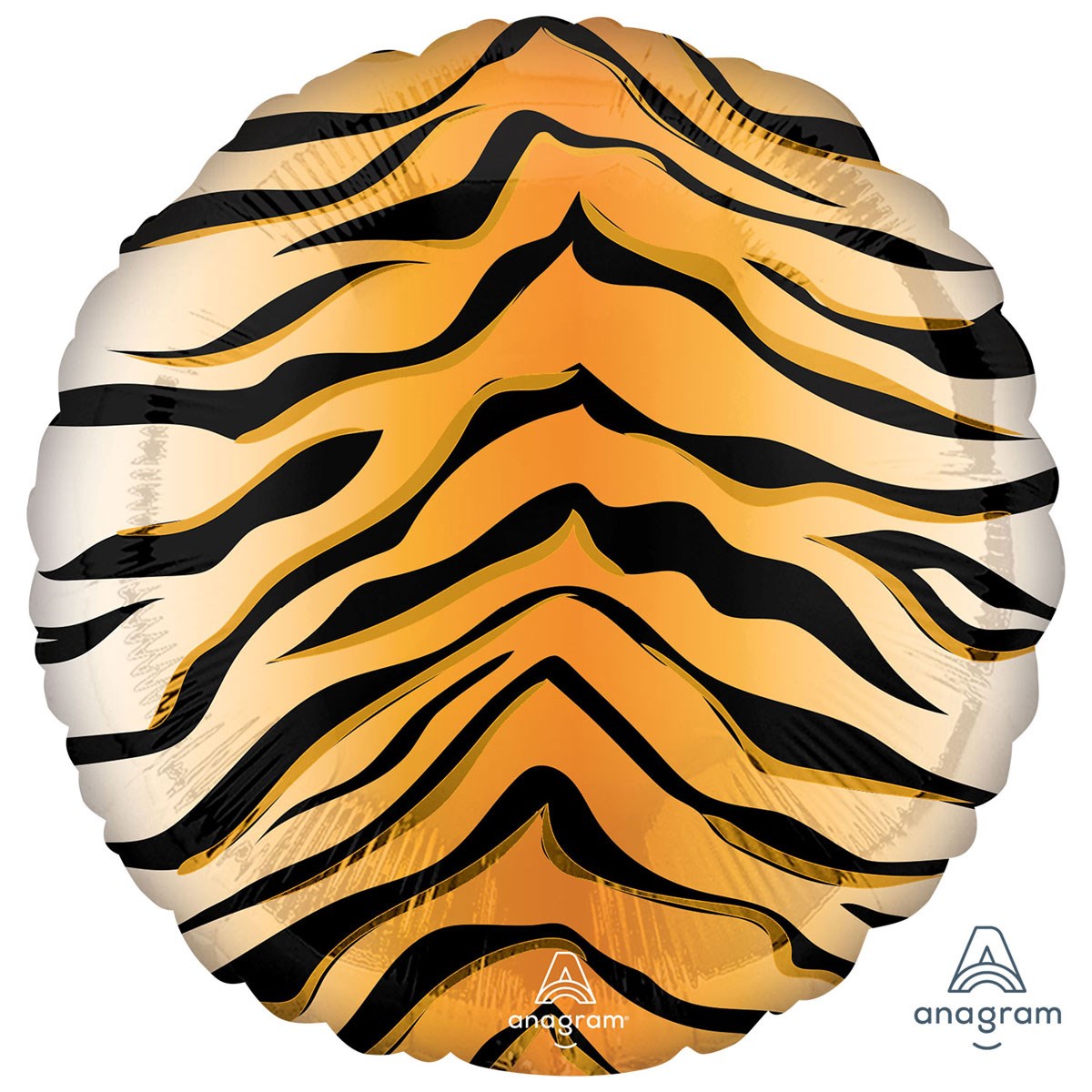 Tiger Print Round Foil Balloon