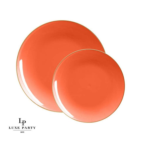 Orange Elegant Rounded Plastic Plates (10 pack)
