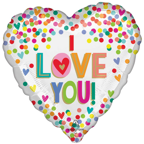 Valentine's I Love You Rainbow Dots Balloon