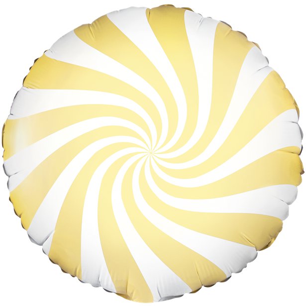 Light Yellow Candy Swirl Round Foil Balloon