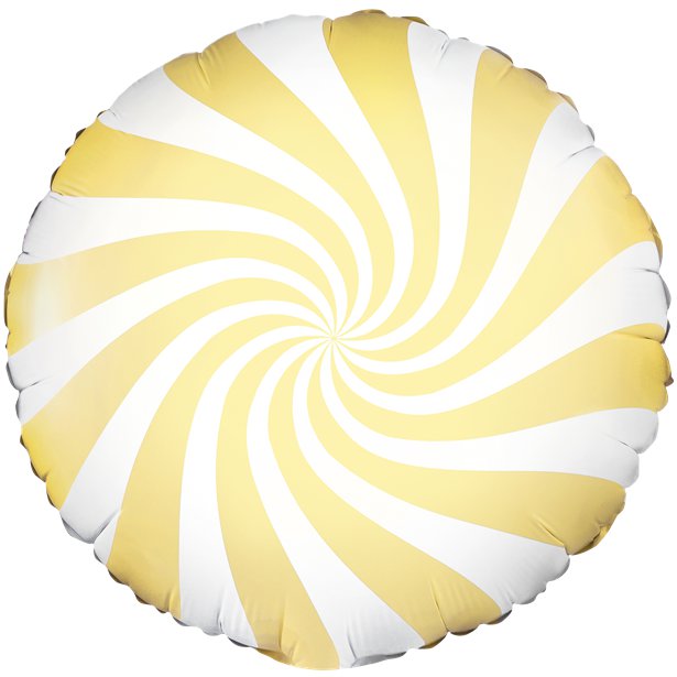 Light Yellow Candy Swirl Round Foil Balloon