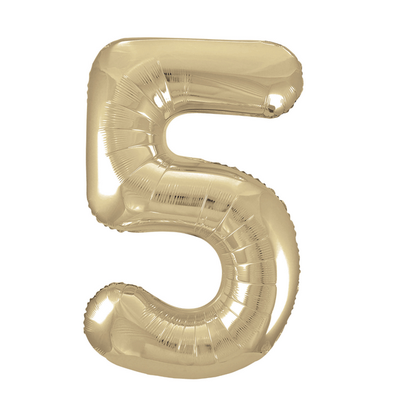 White Gold Number Balloons