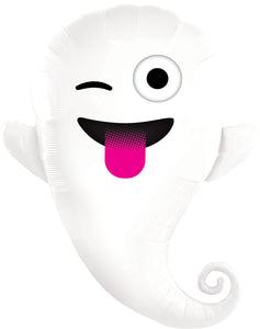 Winking Emoji Ghost Halloween Balloon