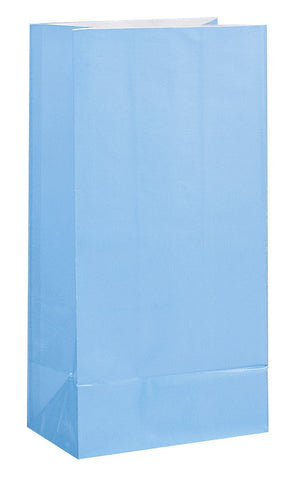 Light Blue Paper Sweet Party Bags (12 pack)