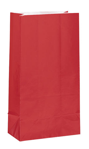 Red Paper Sweet Party Bags (12 pack)