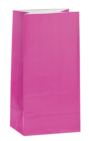 Hot Pink Paper Sweet Party Bags (12 pack)