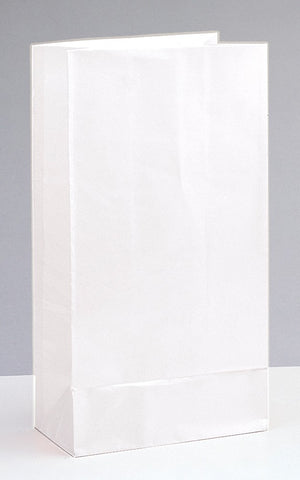 White Paper Sweet Party Bags (12 pack)