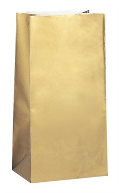 Gold Paper Sweet Party Bags (10 pack)
