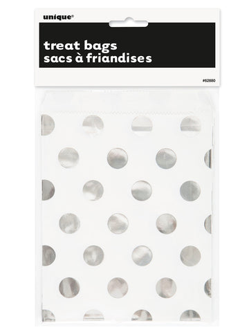 Foil Silver Polka Dot Sweet Party Bags (8 pack)