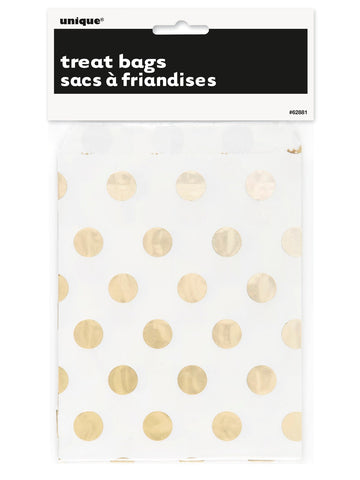 Foil Gold Polka Dot Sweet Party Bags (8 pack)