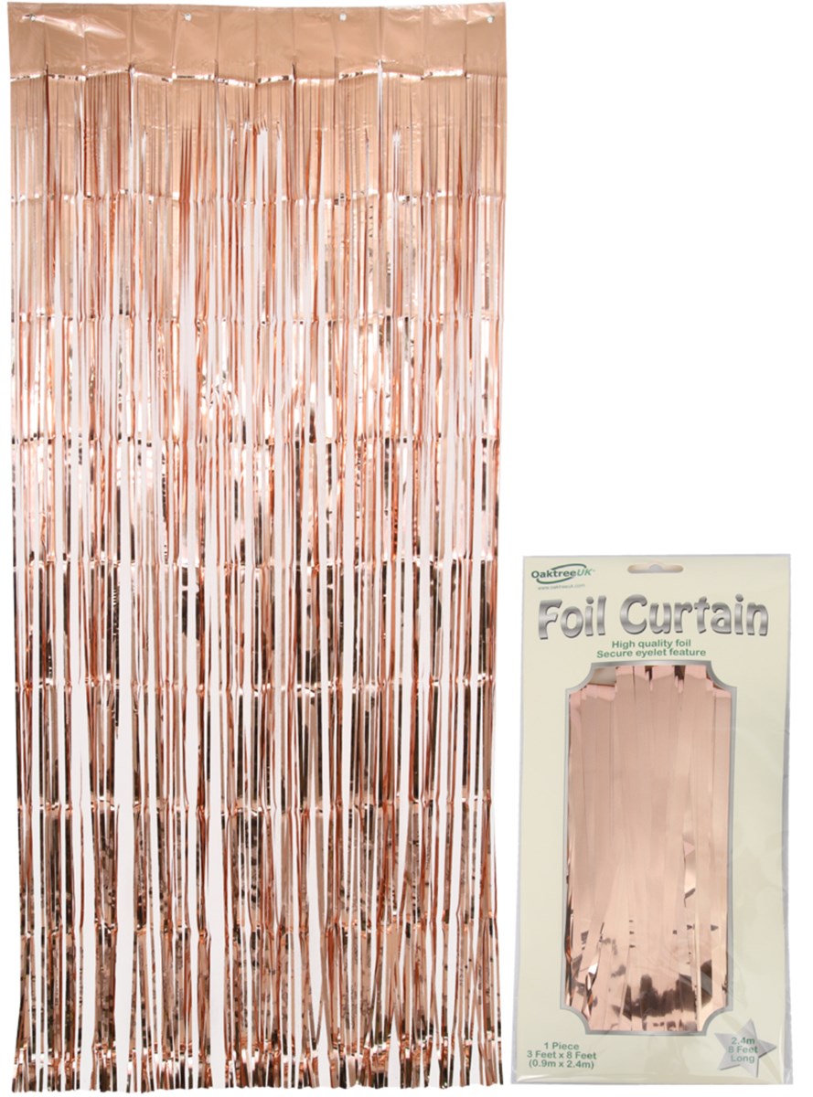 Rose Gold Foil Tassel Curtain