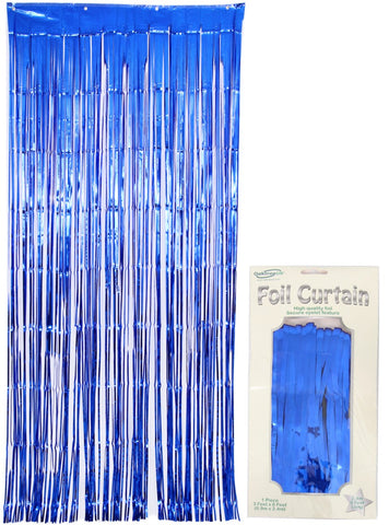 Blue Foil Tassel Curtain