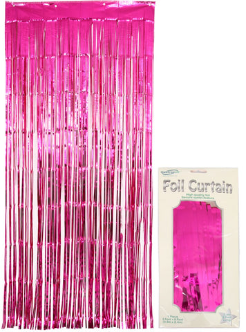 Hot Pink Foil Tassel Curtain