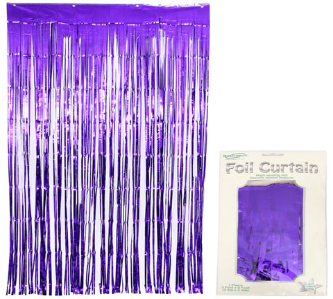 Purple Foil Tassel Curtain