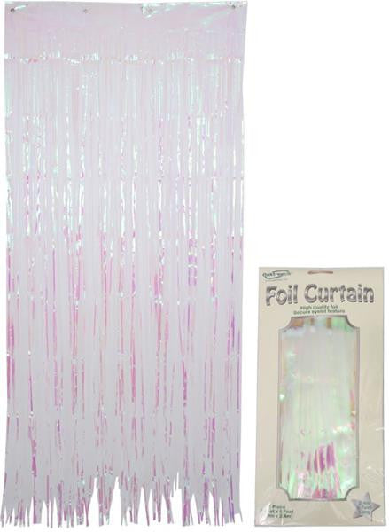 Iridescent Foil Tassel Curtain