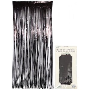 Black Foil Tassel Curtain