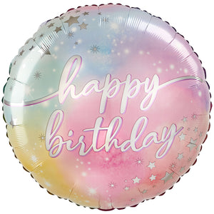 Happy Birthday Jumbo Pastel Round Balloon
