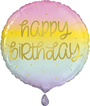 Pastel Ombre Happy Birthday Balloon