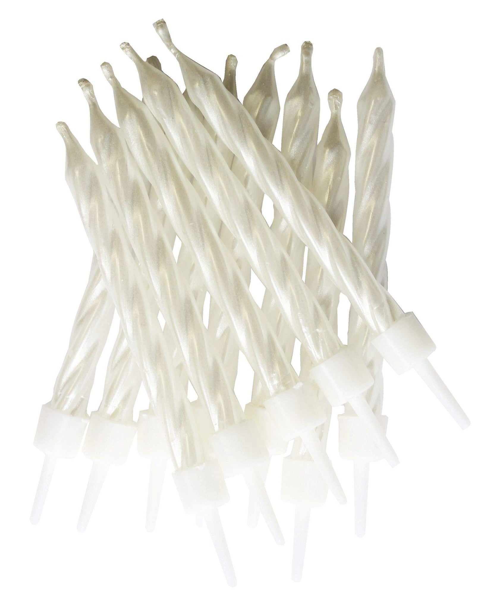 Pearlescent White Short Candles (12 pack)