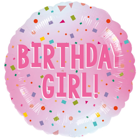 Birthday Girl Pink Sprinkles Foil Balloon