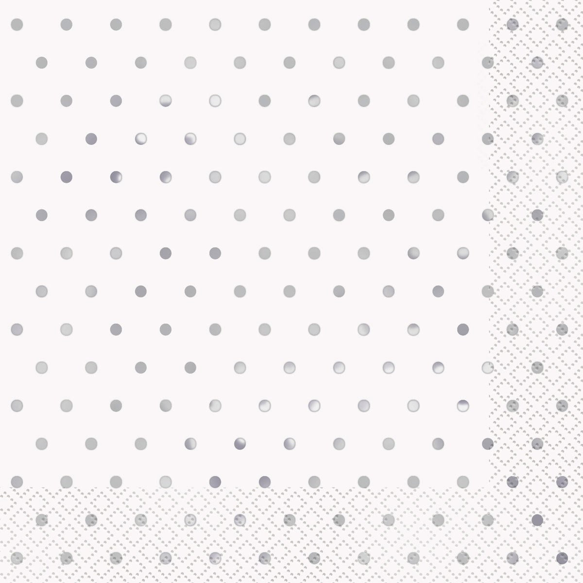 Elegant Silver Foil Polka Dot Napkins (16 pack)