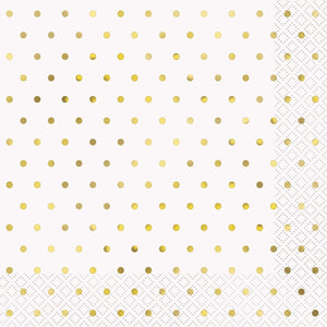 Elegant Gold Foil Polka Dot Napkins (16 pack)