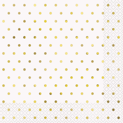 Elegant Gold Foil Polka Dot Napkins (16 pack)