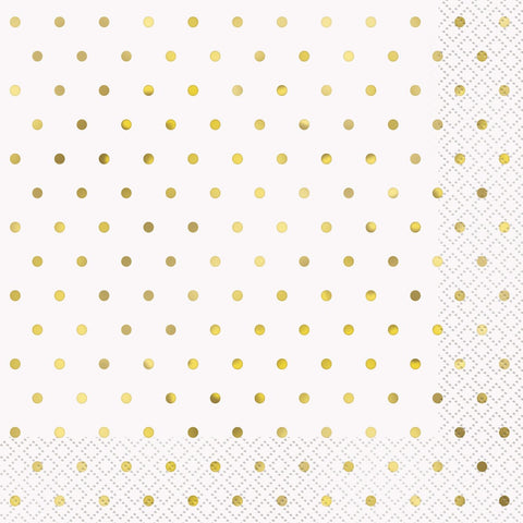 Elegant Gold Foil Polka Dot Napkins (16 pack)