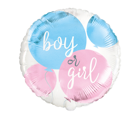 Gender Reveal Boy or Girl Foil Balloon