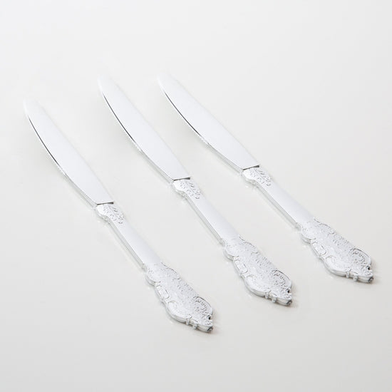 COMING SOON - Venetian Design Silver Plastic Knives (20 pack)