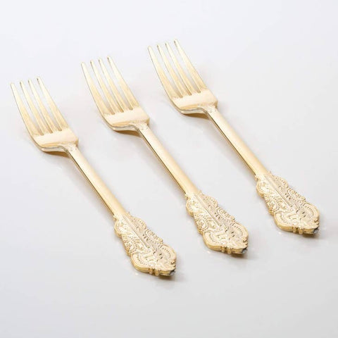 COMING SOON - Venetian Design Gold Plastic Forks (20 pack)