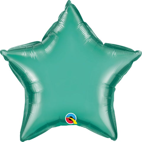 Chrome Green Star Balloon