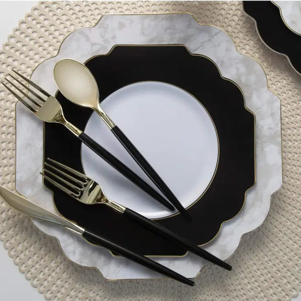 Luxury Black & Gold Cutlery Set (32 Piece/8 People)