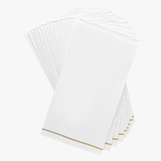 White & Gold Luxury Napkins (16 pack)