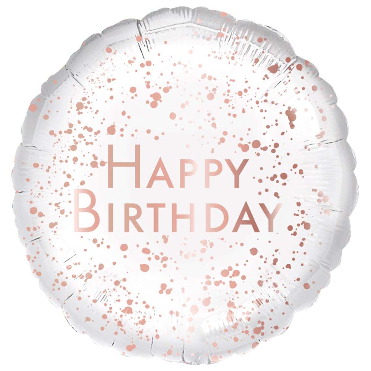 Rose Gold Happy Birthday Round Balloon