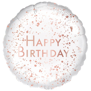 Rose Gold Happy Birthday Round Balloon