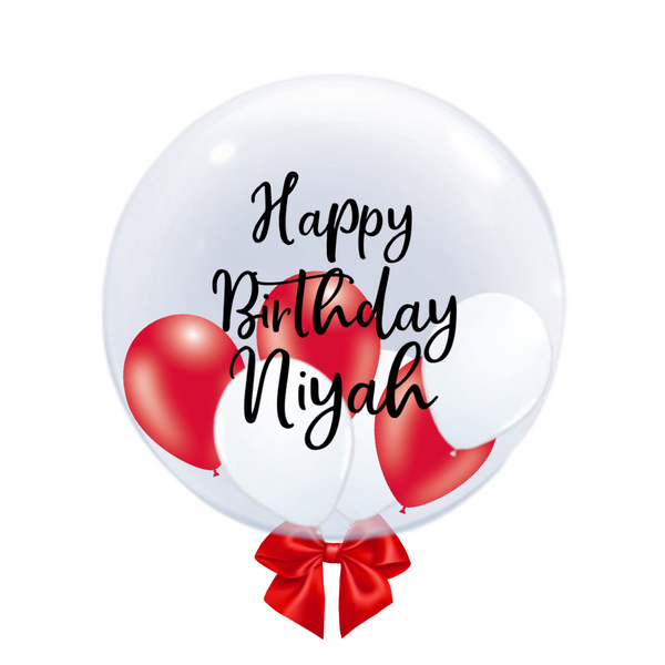Personalised Medium Balloon Filled Bubble Balloon