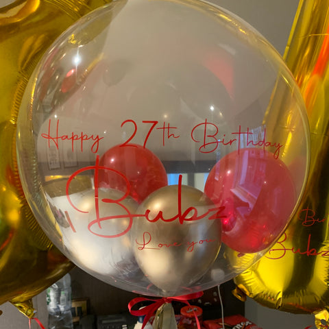 Personalised Medium Balloon Filled Bubble Balloon
