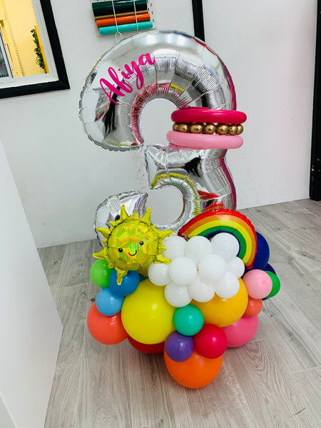 The Rainbow Balloon Number Tower (Single Number)