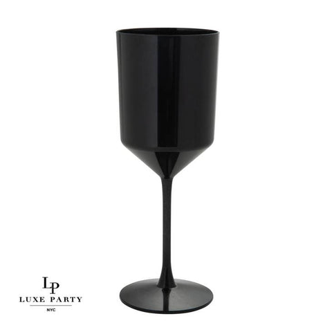 Round Black Plastic Wine Cups (4 pack)