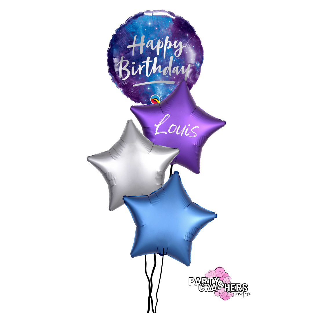 Happy Birthday Galaxy & Star Balloon Package