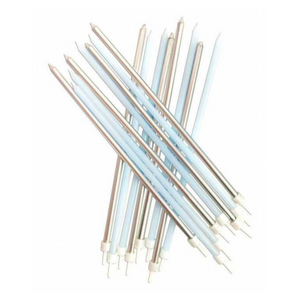 Light Blue & Silver Candles (16 pack)